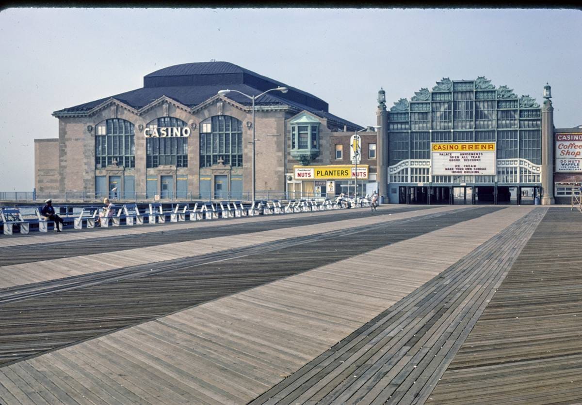 Historic Photo : 1978 Boardwalk casino, Asbury Park, New Jersey | Margolies | Roadside America Collection | Vintage Wall Art :