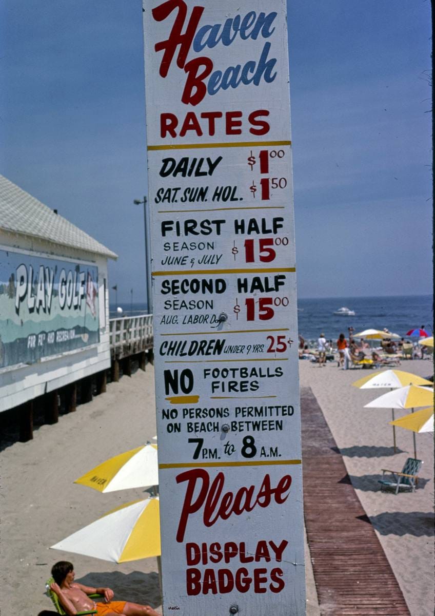 Historic Photo : 1978 Beach rates, Point Pleasant, New Jersey | Margolies | Roadside America Collection | Vintage Wall Art :