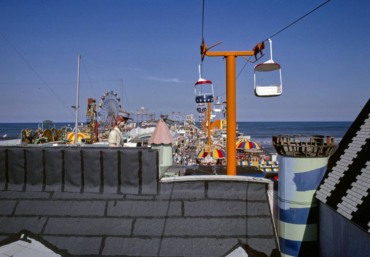 Historic Photo : 1978 Skyride over the Palace, Seaside Heights, New Jersey | Margolies | Roadside America Collection | Vintage Wall Art :