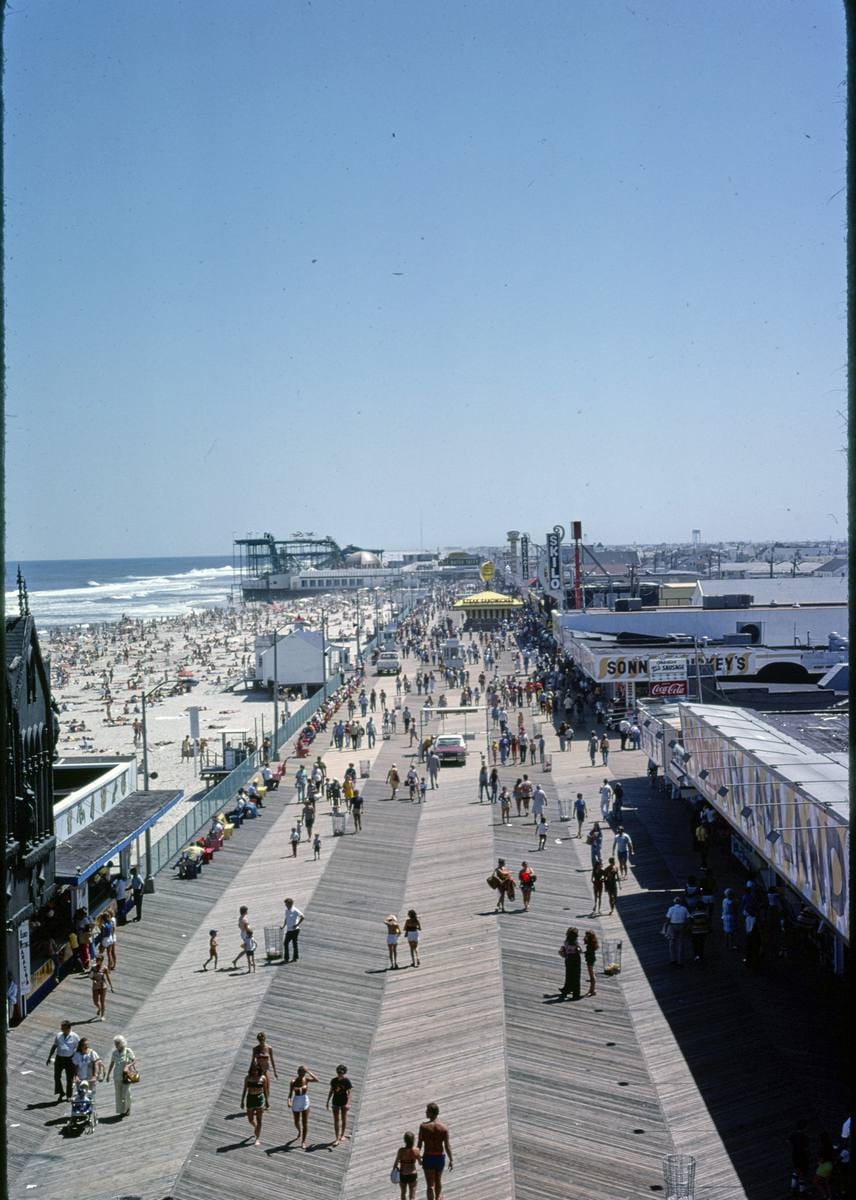 Historic Photo : 1978 Boardwalk above, Seaside Heights, New Jersey | Margolies | Roadside America Collection | Vintage Wall Art :