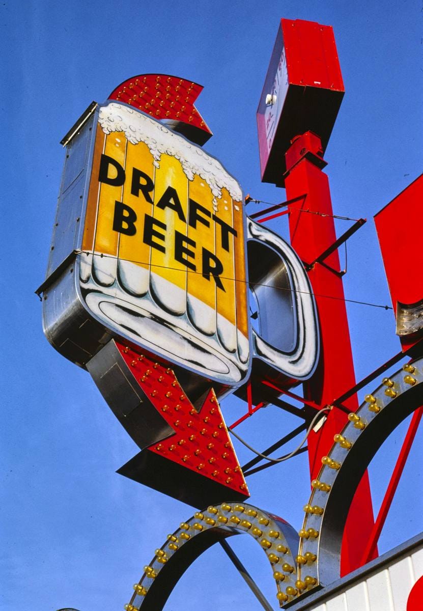 Historic Photo : 1978 Draft beer sign, Seaside Heights, New Jersey | Margolies | Roadside America Collection | Vintage Wall Art :