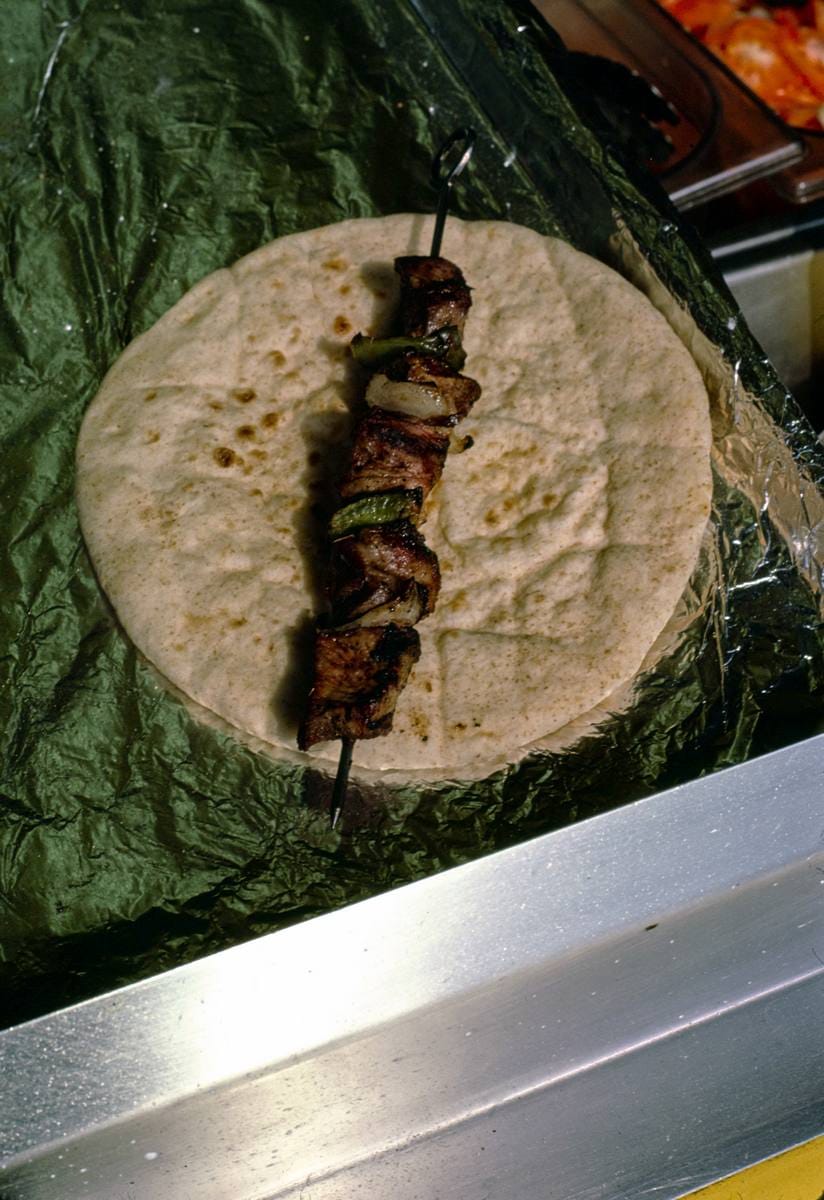 Historic Photo : 1978 Souvlaki on pita bread, Seaside Heights, New Jersey | Margolies | Roadside America Collection | Vintage Wall Art :
