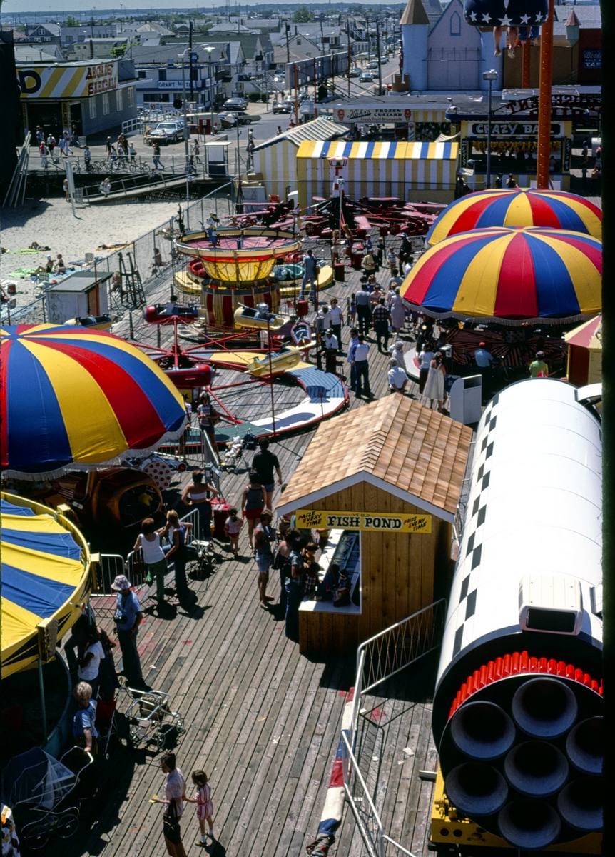 Historic Photo : 1978 Casino Pier above kid's rides, Seaside Heights, New Jersey | Margolies | Roadside America Collection | Vintage Wall Art :