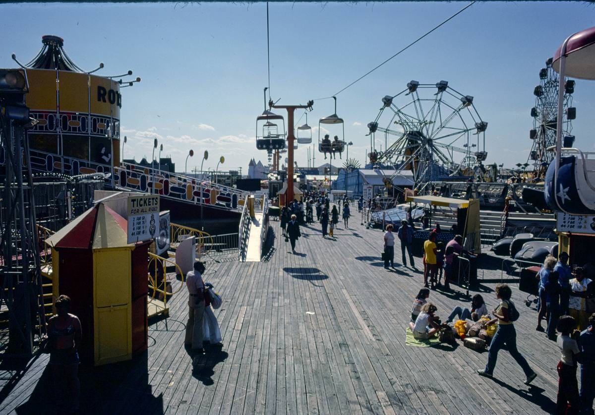 Historic Photo : 1978 Casino Pier above, Seaside Heights, New Jersey | Margolies | Roadside America Collection | Vintage Wall Art :