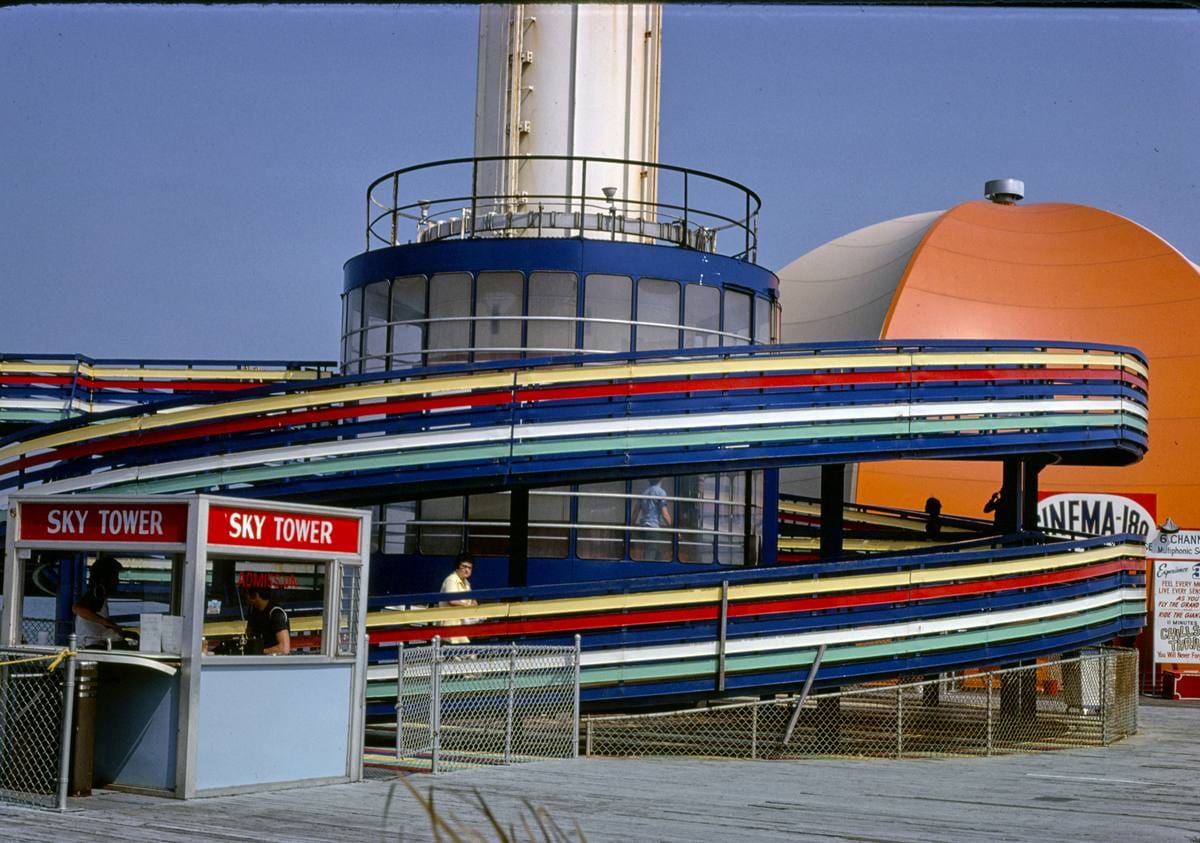 Historic Photo : 1978 Sky Tower base, Central Pier, Atlantic City, New Jersey | Margolies | Roadside America Collection | Vintage Wall Art :