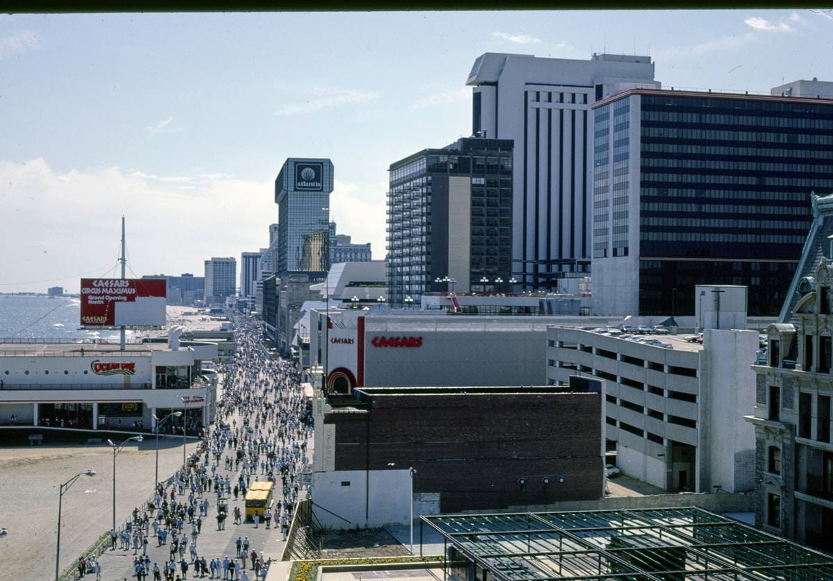 Historic Photo : 1985 Skyline towards southwest, Atlantic City, New Jersey | Margolies | Roadside America Collection | Vintage Wall Art :