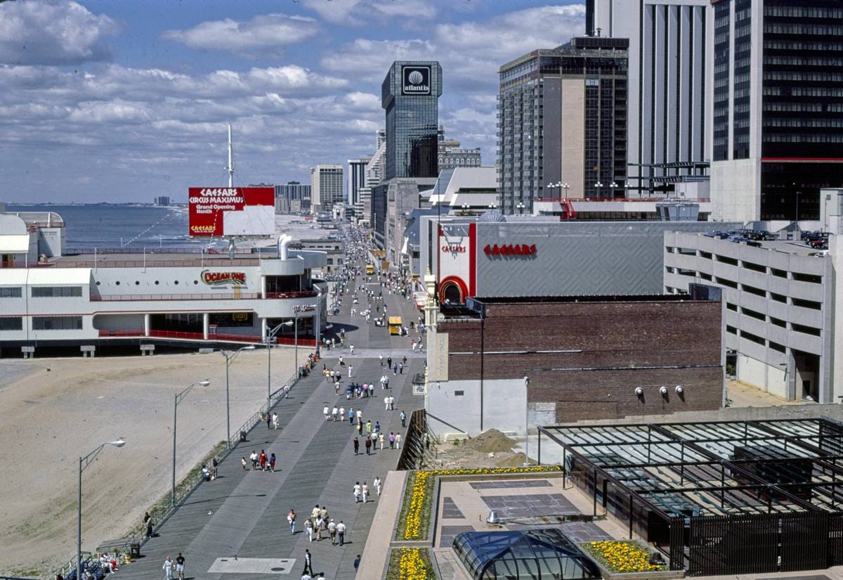 Historic Photo : 1985 Boardwalk overall, Atlantic City, New Jersey | Margolies | Roadside America Collection | Vintage Wall Art :