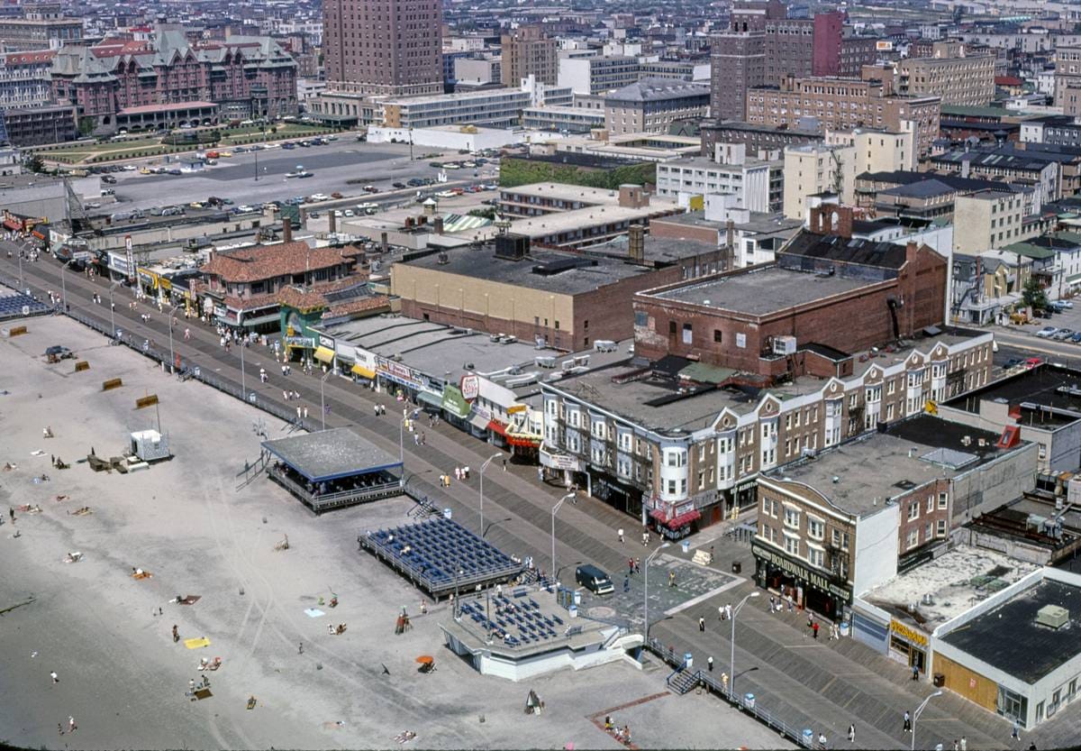 Historic Photo : 1978 Boardwalk above, Atlantic City, New Jersey | Margolies | Roadside America Collection | Vintage Wall Art :