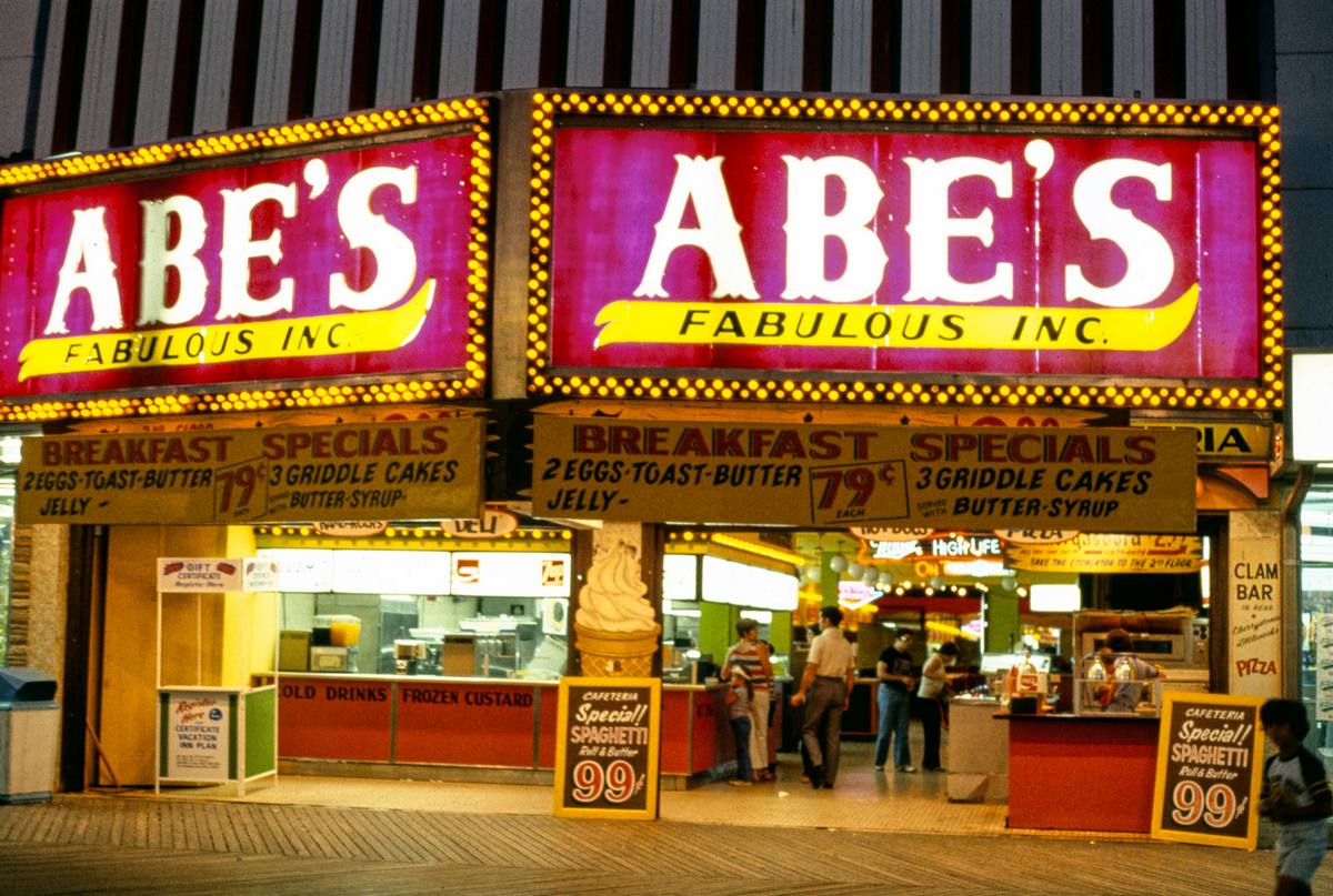 Historic Photo : 1978 Abe's Fabulous Boardwalk, Atlantic City, New Jersey | Margolies | Roadside America Collection | Vintage Wall Art :