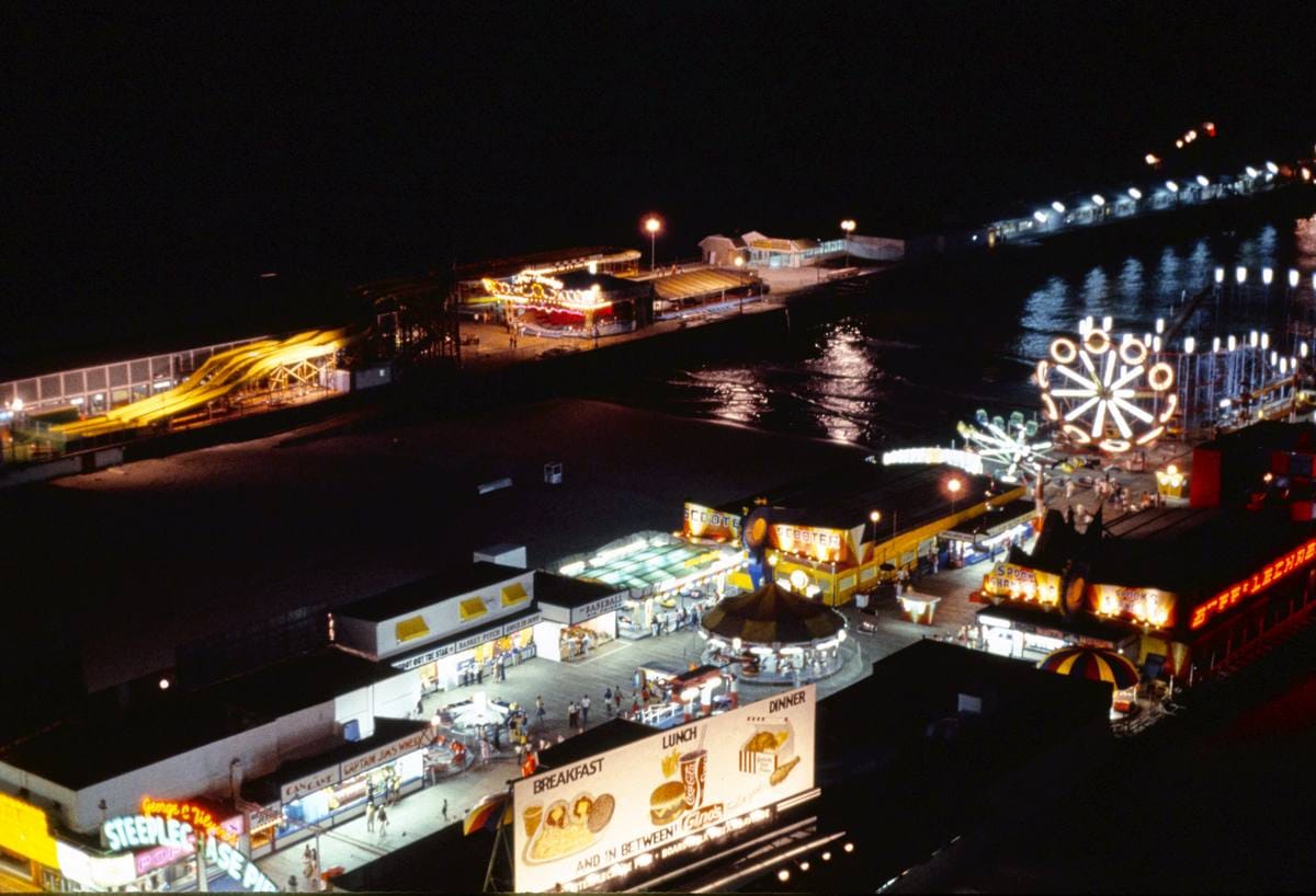 Historic Photo : 1978 Steeplechase and Steel Piers top, Atlantic City, New Jersey | Margolies | Roadside America Collection | Vintage Wall Art :