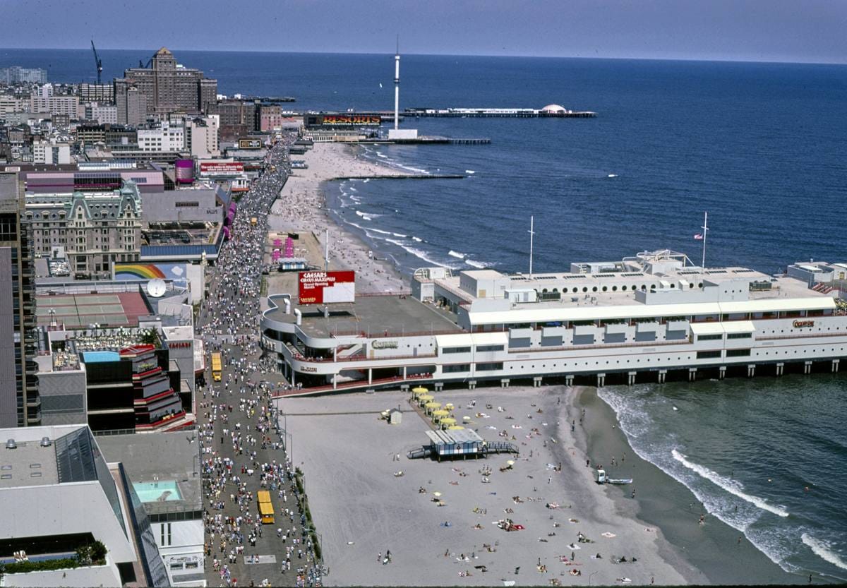 Historic Photo : 1985 Ocean One Pier and Boardwalk, Atlantic City, New Jersey | Margolies | Roadside America Collection | Vintage Wall Art :
