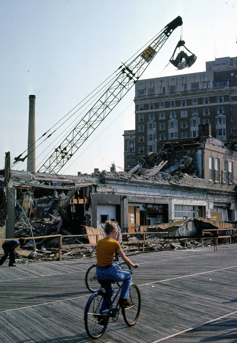 Historic Photo : 1978 Boardwalk wreck buildings, Atlantic City, New Jersey | Margolies | Roadside America Collection | Vintage Wall Art :
