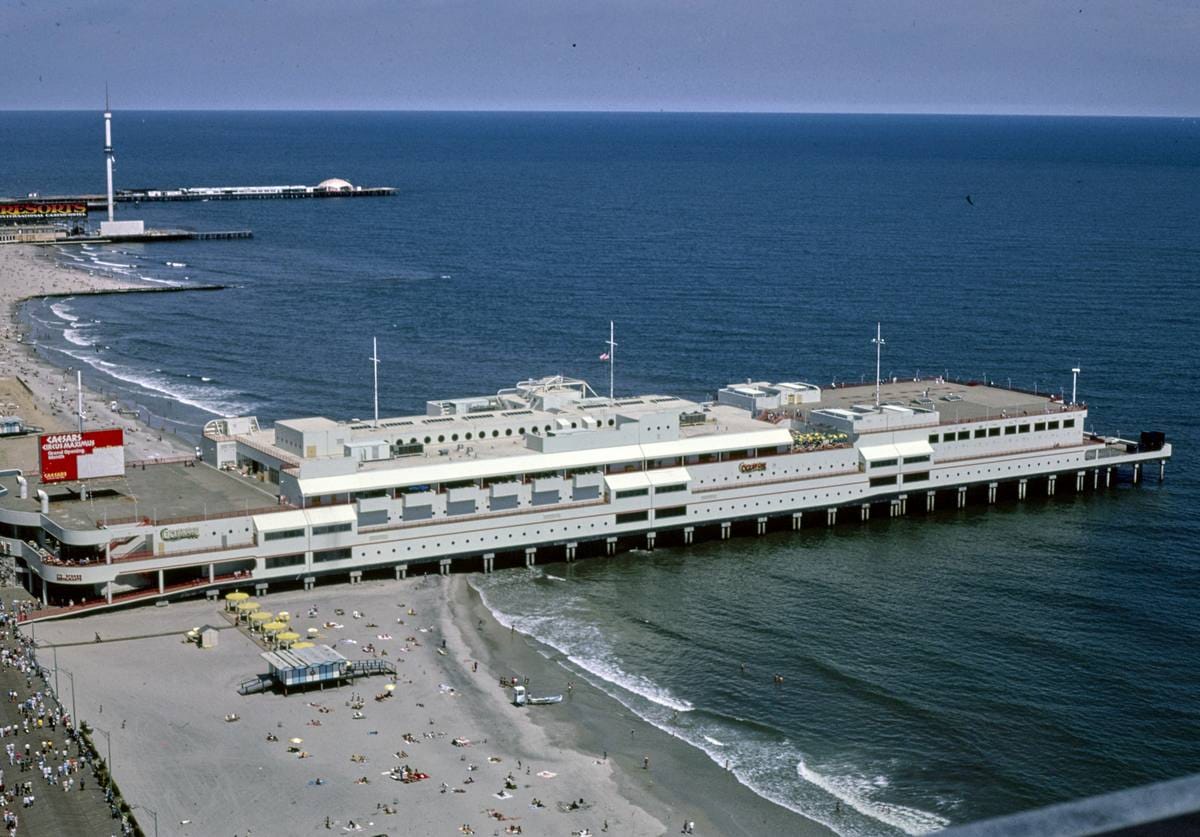 Historic Photo : 1985 Ocean One Pier above, Atlantic City, New Jersey | Margolies | Roadside America Collection | Vintage Wall Art :