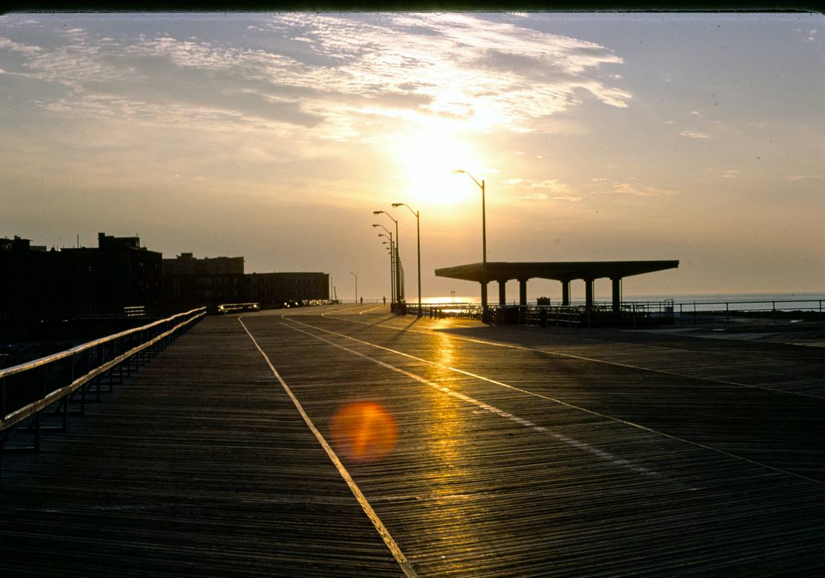 Historic Photo : 1978 Boardwalk at dawn, Atlantic City, New Jersey | Margolies | Roadside America Collection | Vintage Wall Art :