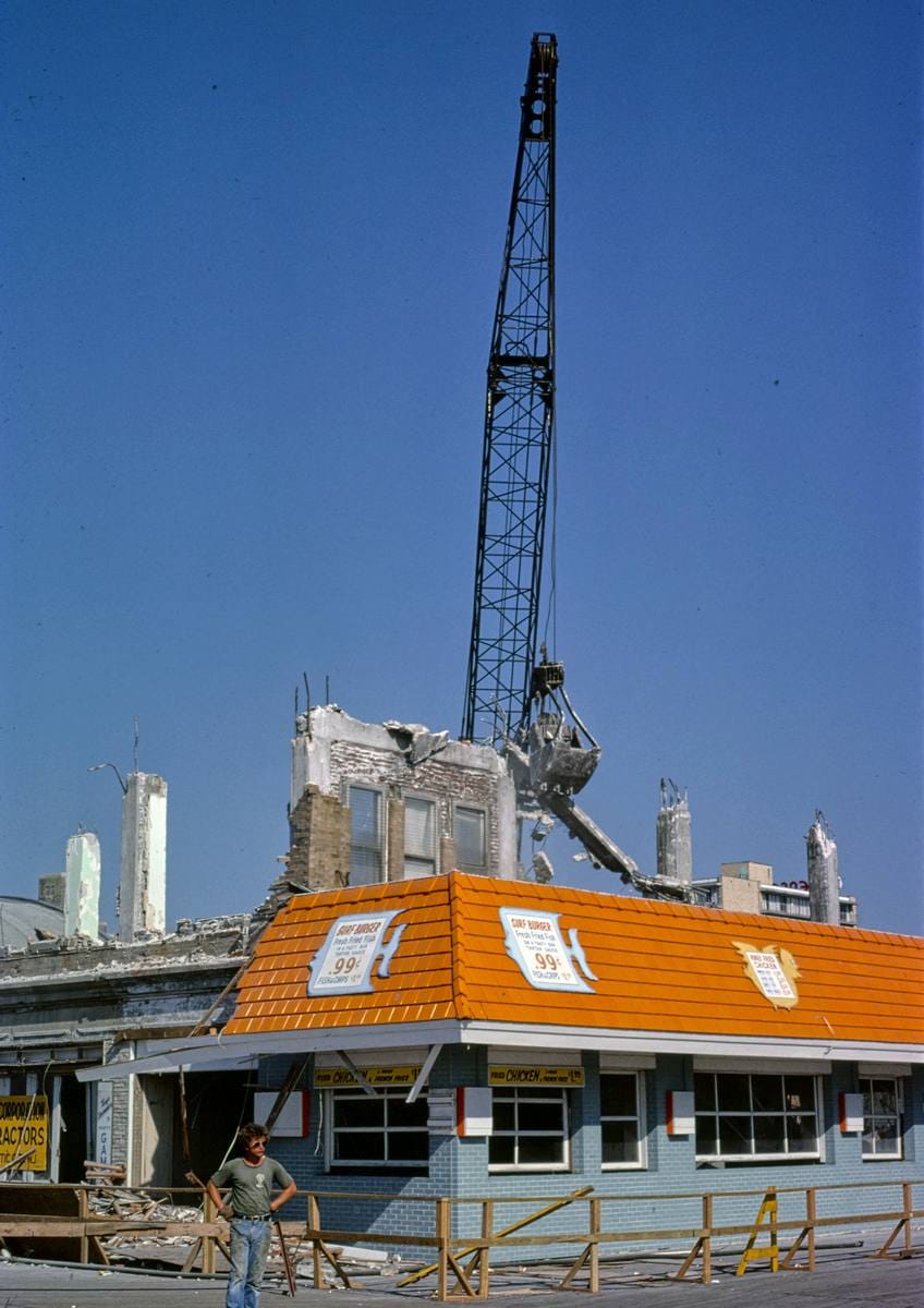 Historic Photo : 1978 Boardwalk wrecked, Atlantic City, New Jersey | Margolies | Roadside America Collection | Vintage Wall Art :