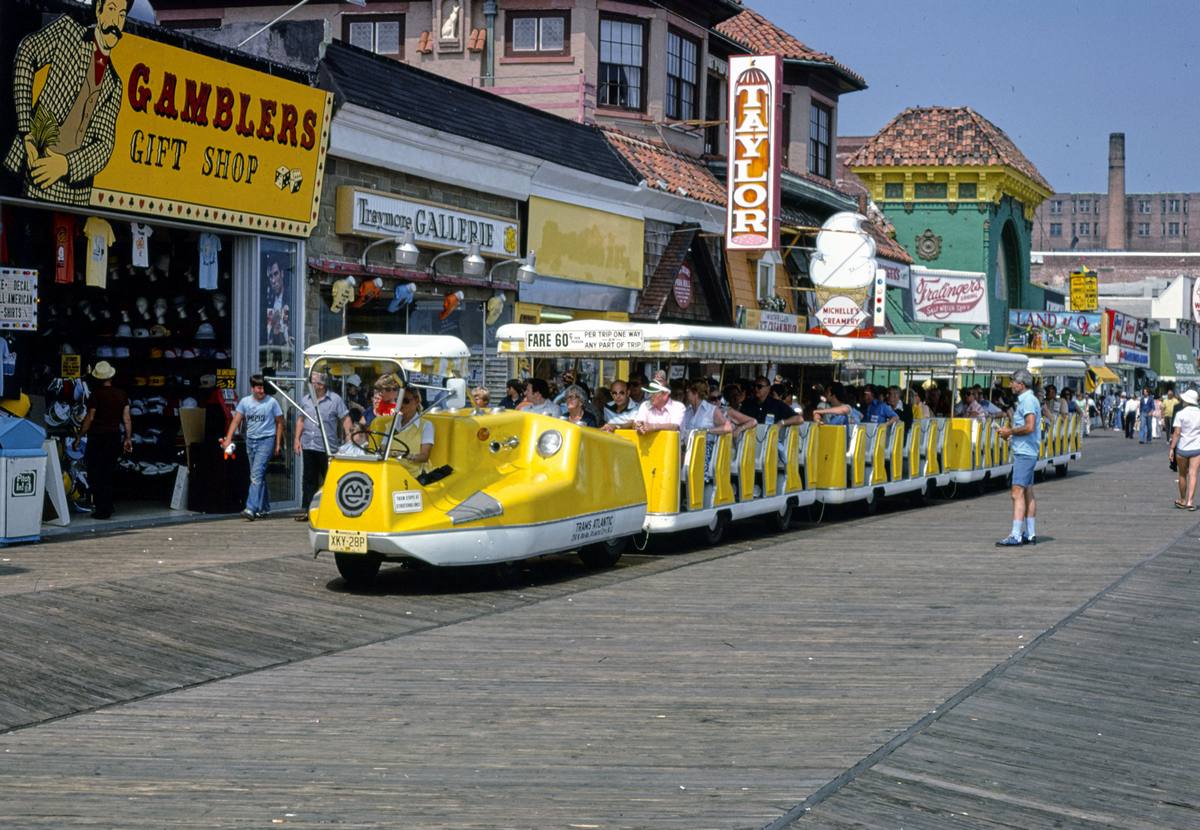 Historic Photo : 1978 Boardwalk tram, Atlantic City, New Jersey | Margolies | Roadside America Collection | Vintage Wall Art :