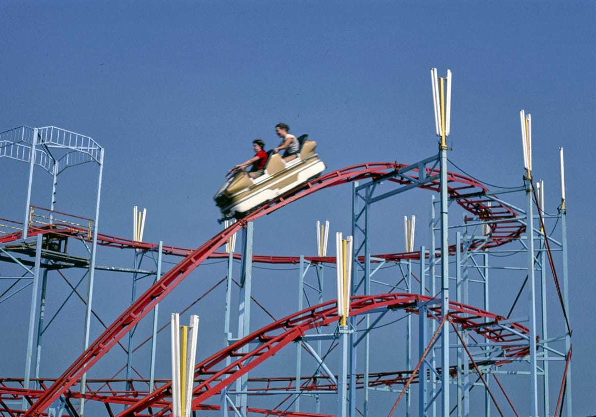 Historic Photo : 1978 Roller coaster car, Atlantic City, New Jersey | Margolies | Roadside America Collection | Vintage Wall Art :