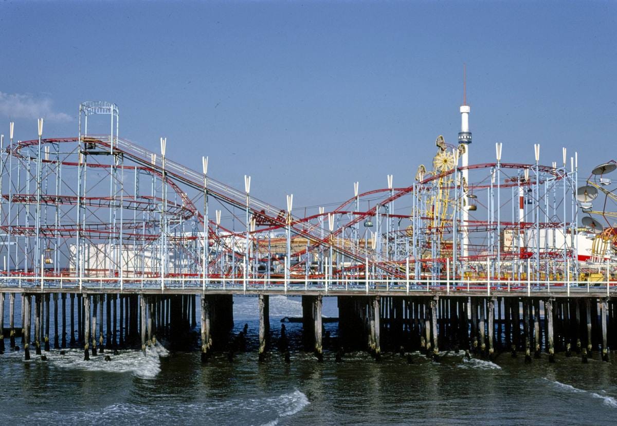 Historic Photo : 1978 Roller coaster, Atlantic City, New Jersey | Margolies | Roadside America Collection | Vintage Wall Art :