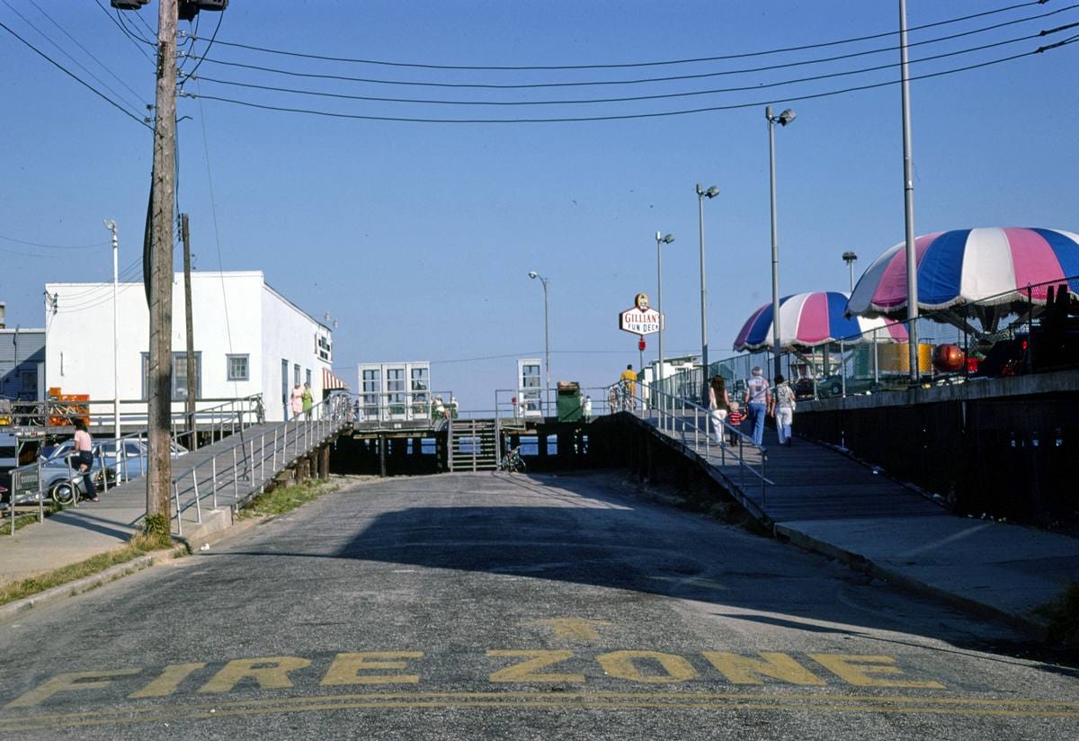 Historic Photo : 1978 Street to Boardwalk, Ocean City, New Jersey | Margolies | Roadside America Collection | Vintage Wall Art :