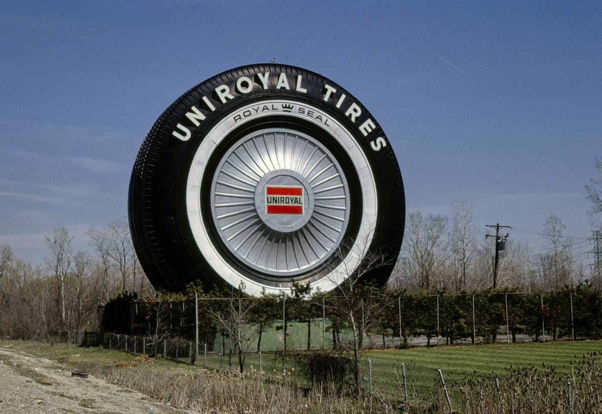 Historic Photo : 1986 Uniroyal Tire, I-94, Dearborn, Michigan | Margolies | Roadside America Collection | Vintage Wall Art :