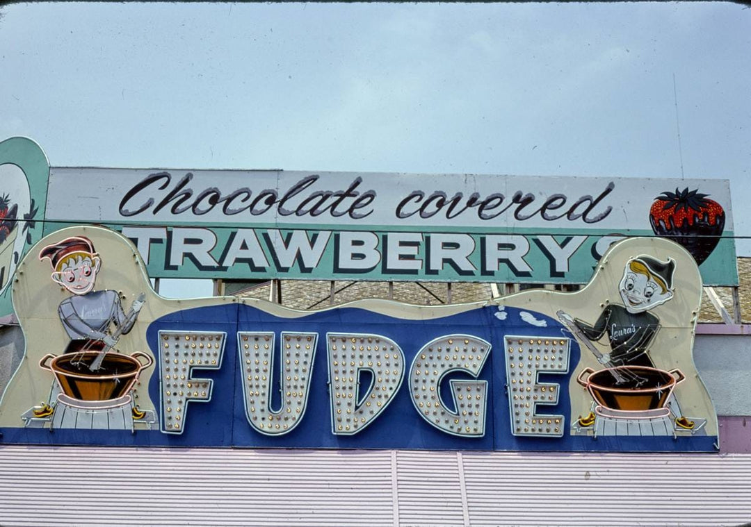 Historic Photo : 1978 Laura's Fudge sign, Wildwood, New Jersey | Margolies | Roadside America Collection | Vintage Wall Art :