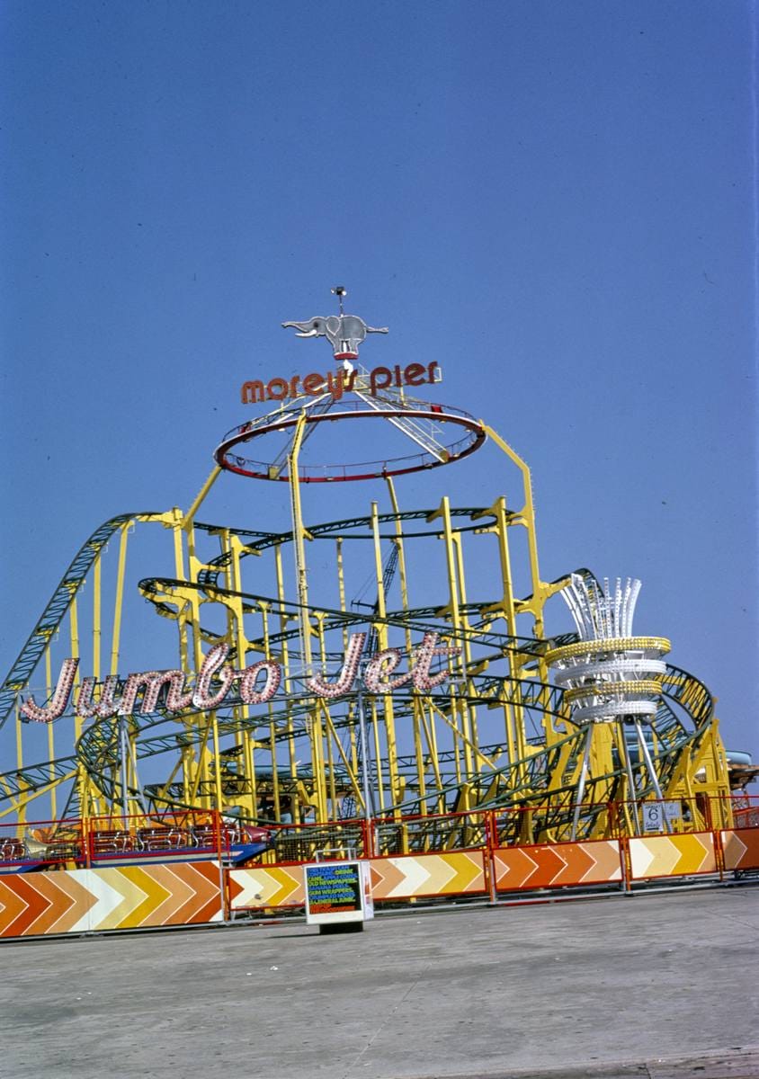 Historic Photo : 1978 Morey's Pier roller coaster, Wildwood, New Jersey | Margolies | Roadside America Collection | Vintage Wall Art :