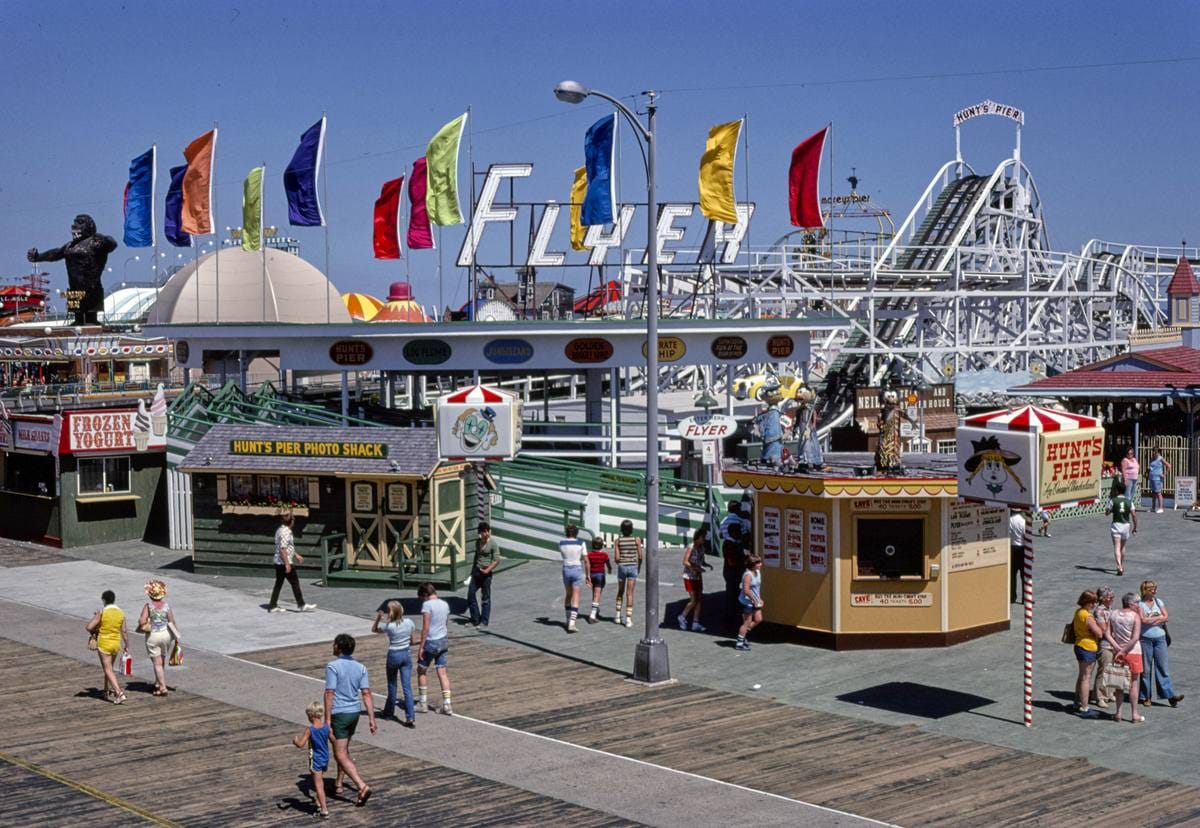 Historic Photo : 1978 Morey's and Hunt's Piers, Wildwood, New Jersey | Margolies | Roadside America Collection | Vintage Wall Art :