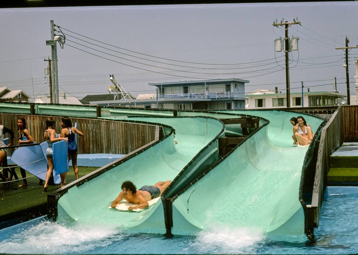 Historic Photo : 1978 Sportland Aqua slide, Wildwood, New Jersey | Margolies | Roadside America Collection | Vintage Wall Art :