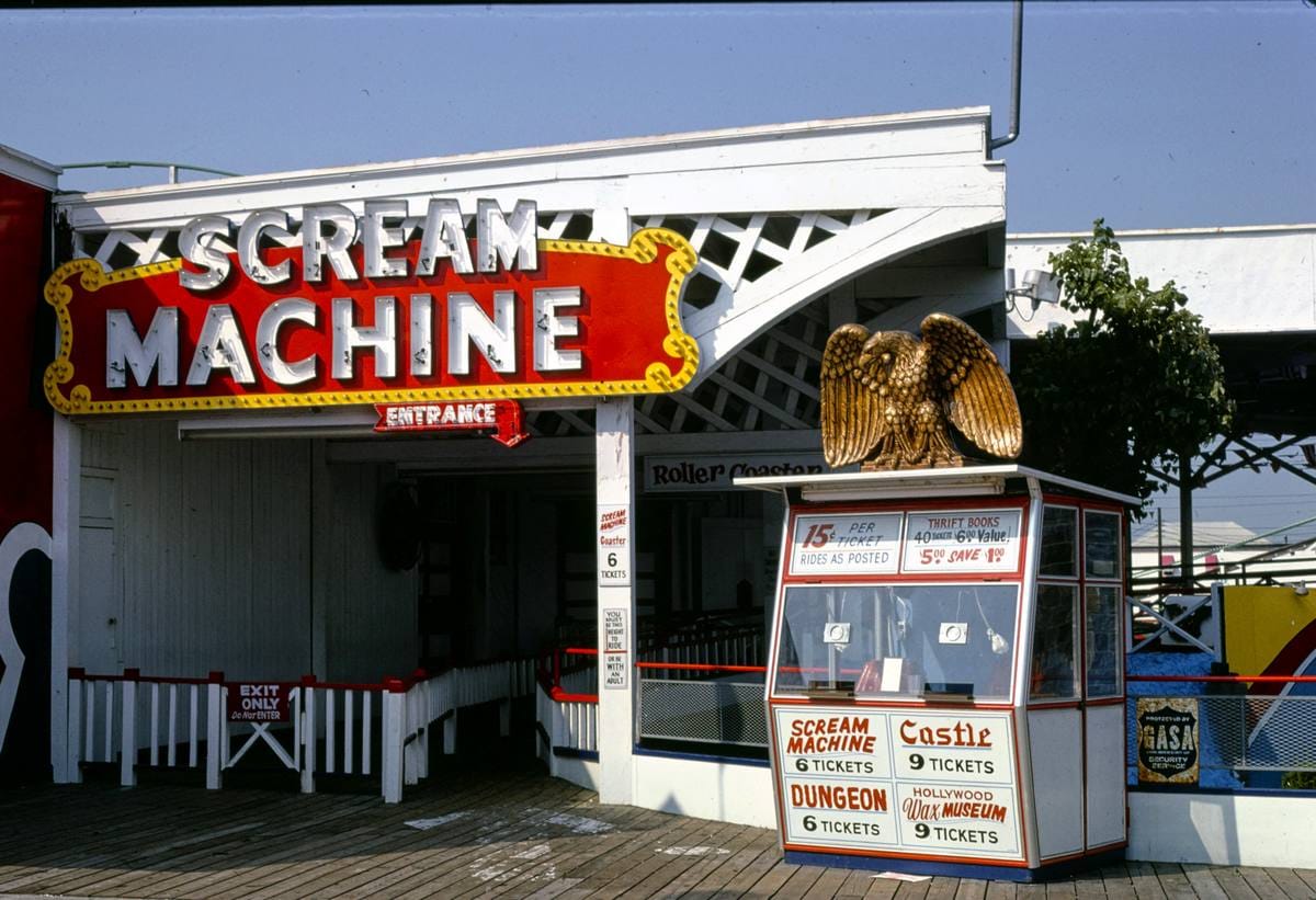 Historic Photo : 1978 Scream ticket booth, Wildwood, New Jersey | Margolies | Roadside America Collection | Vintage Wall Art :