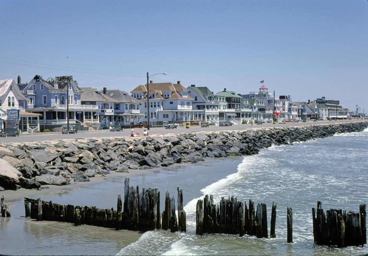 Historic Photo : 1978 Skyline north of Boardwalk Central, Cape May, New Jersey | Margolies | Roadside America Collection | Vintage Wall Art :