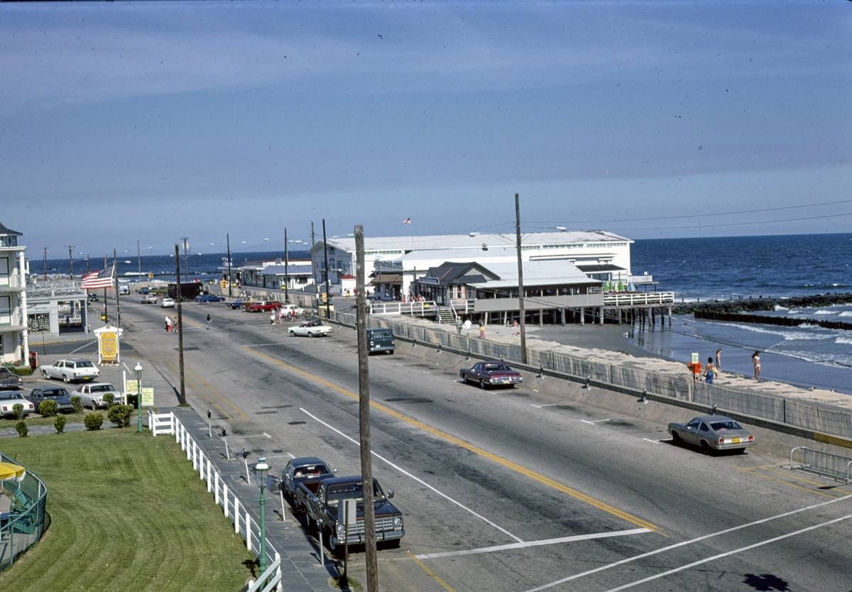 Historic Photo : 1978 Road by Boardwalk above, Cape May, New Jersey | Margolies | Roadside America Collection | Vintage Wall Art :