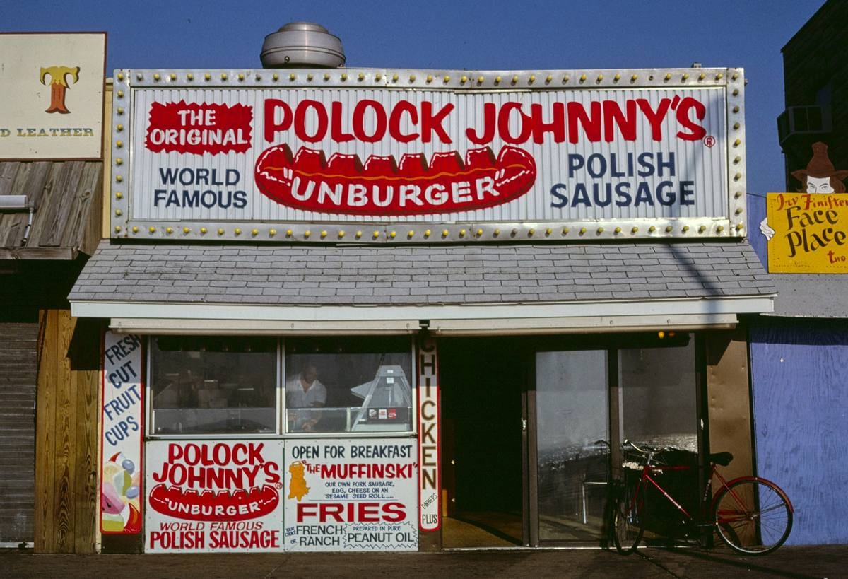 Historic Photo : 1985 Polock Johnny's, Ocean City, Maryland | Margolies | Roadside America Collection | Vintage Wall Art :