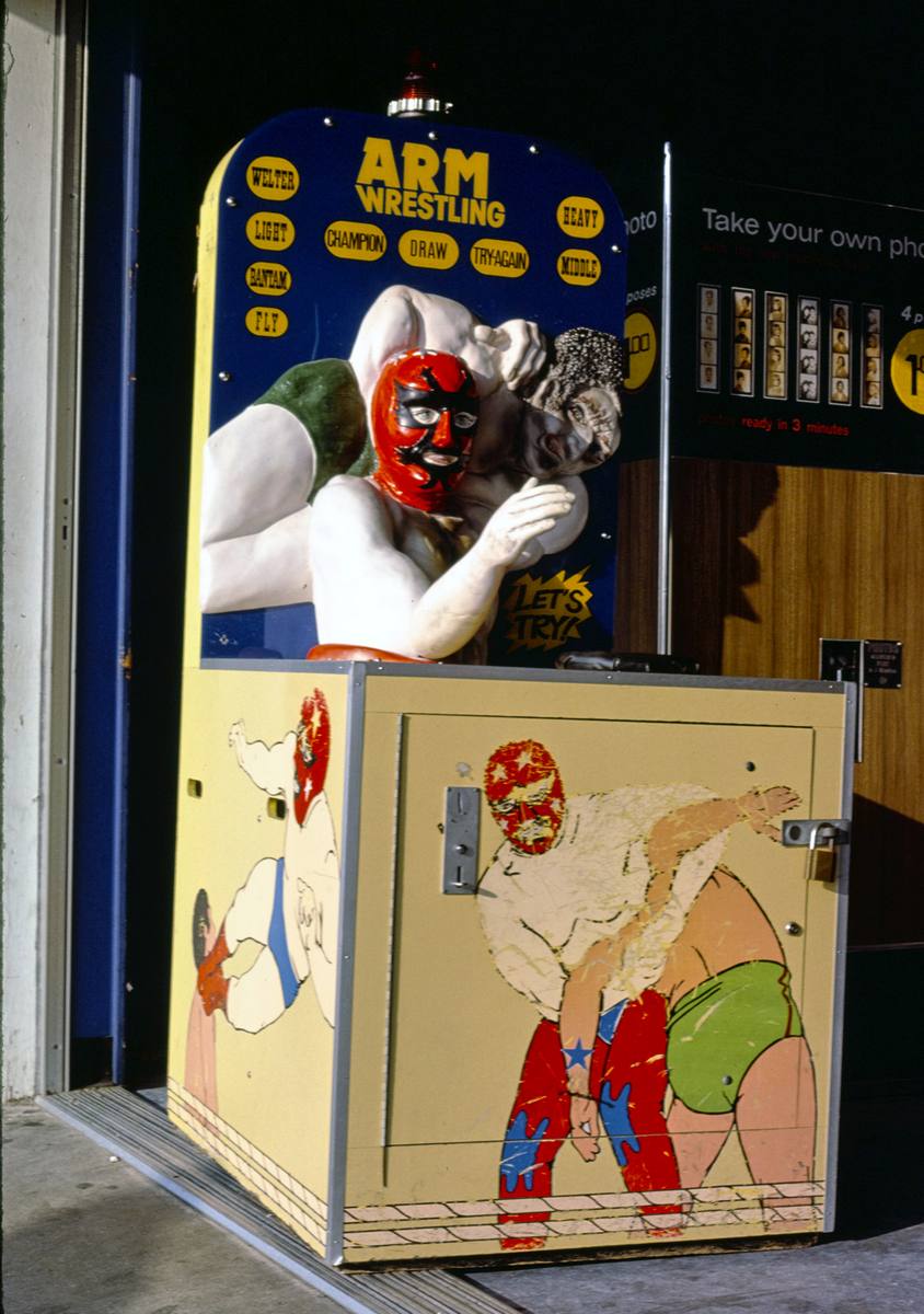 Historic Photo : 1985 Arm wrestling match, Ocean City, Maryland | Margolies | Roadside America Collection | Vintage Wall Art :