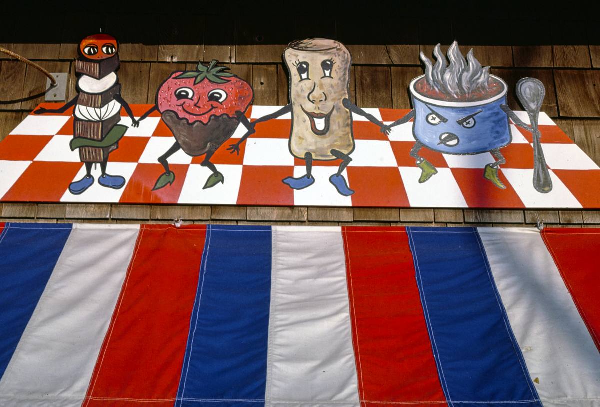 Historic Photo : 1985 Food People sign, Boardwalk, Ocean City, Maryland | Margolies | Roadside America Collection | Vintage Wall Art :