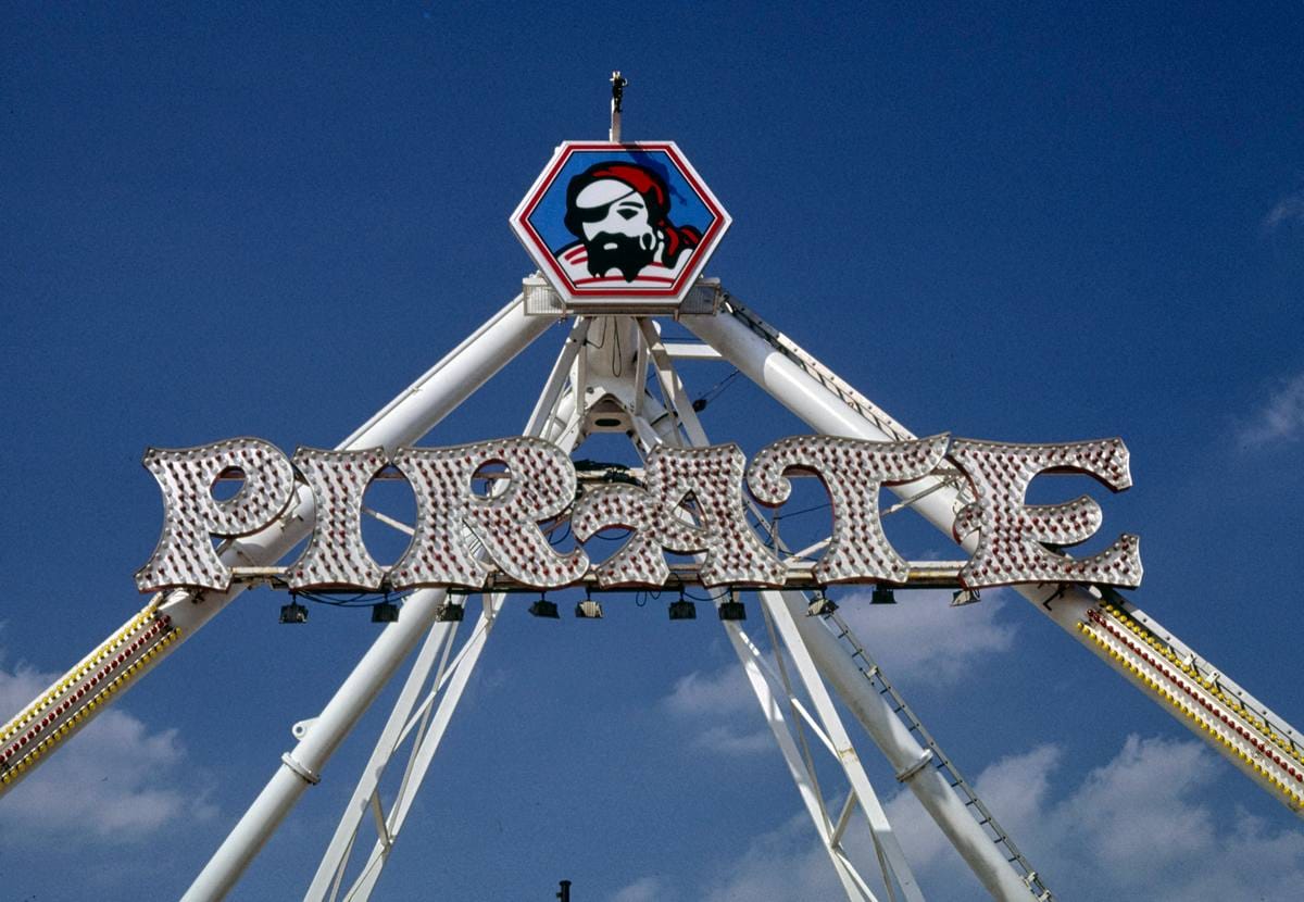 Historic Photo : 1985 Pirate ride detail, Ocean City, Maryland | Margolies | Roadside America Collection | Vintage Wall Art :