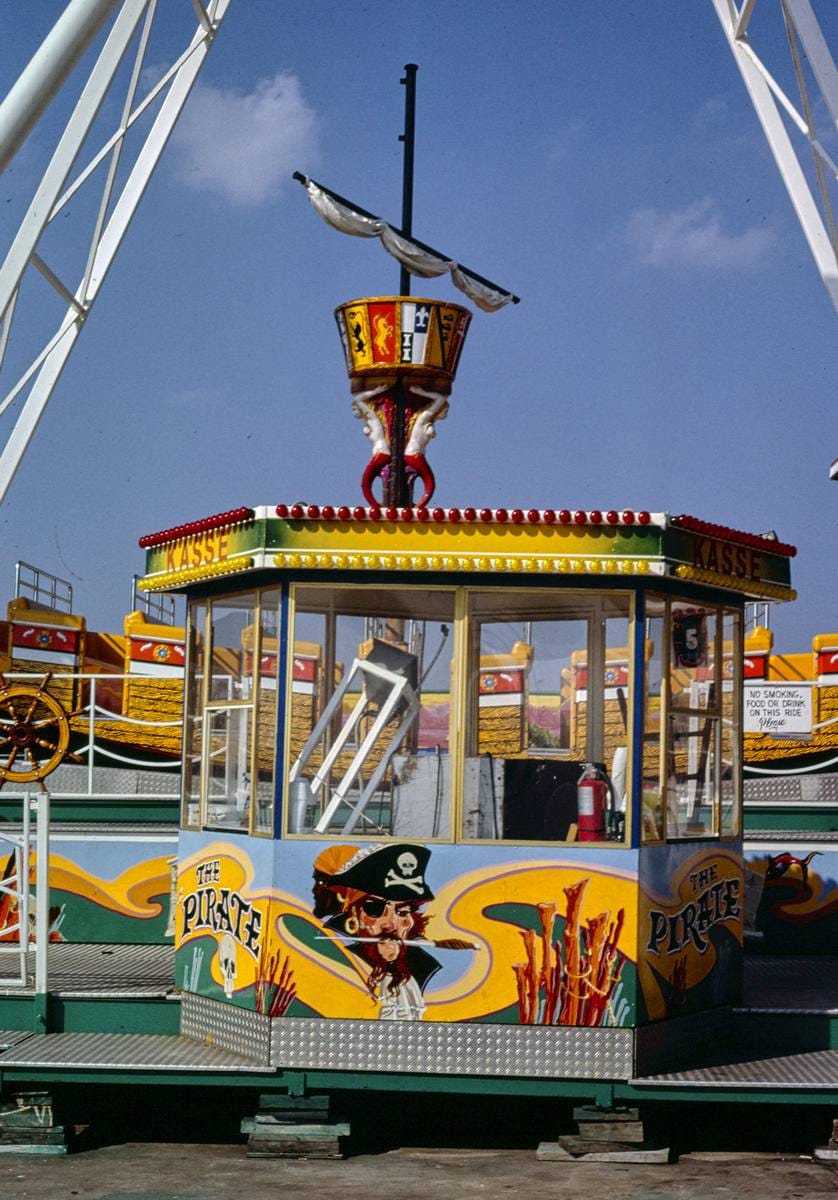Historic Photo : 1985 Pirate ride central detail, Ocean City, Maryland | Margolies | Roadside America Collection | Vintage Wall Art :