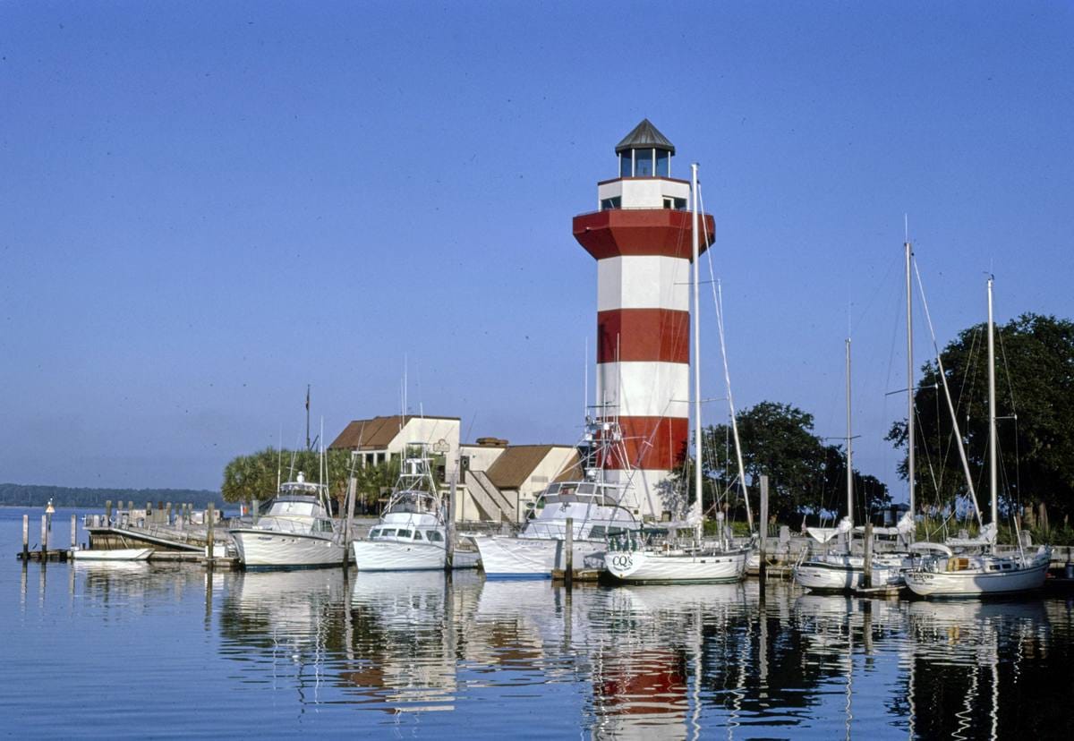 Historic Photo : 1985 Lighthouse, Harbourtown, Hilton Head, South Carolina | Margolies | Roadside America Collection | Vintage Wall Art :