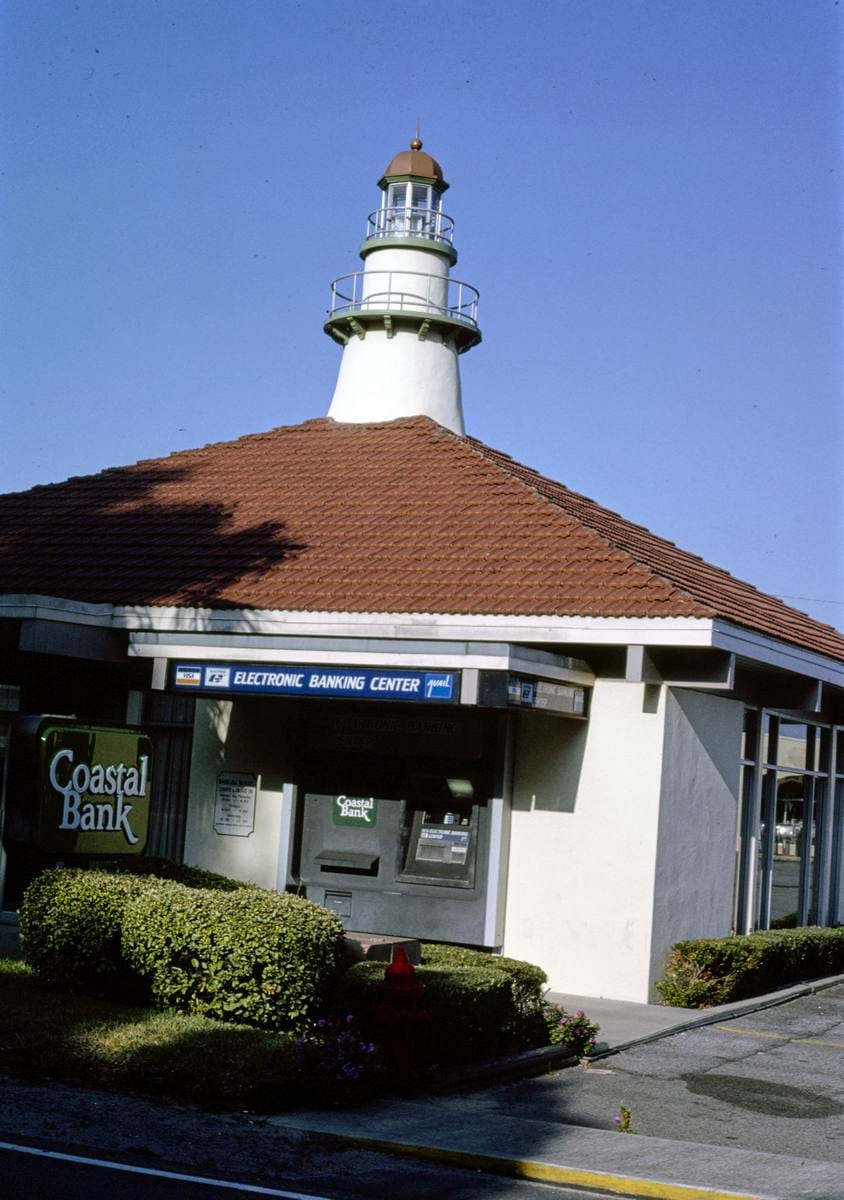 Historic Photo : 1990 Coastal Bank, St. Simons Island, Georgia | Margolies | Roadside America Collection | Vintage Wall Art :