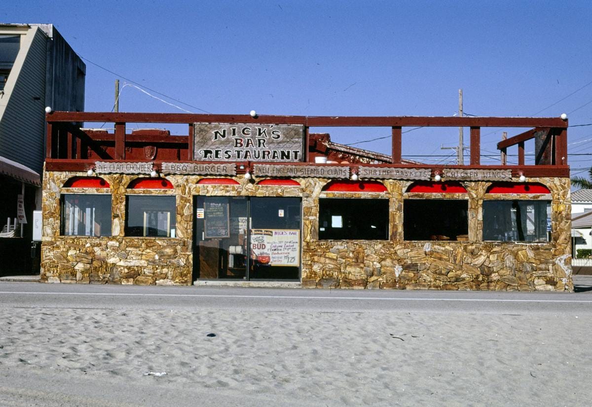 Historic Photo : 1990 Nick's Bar Restaurant, Hollywood Beach, Florida | Margolies | Roadside America Collection | Vintage Wall Art :