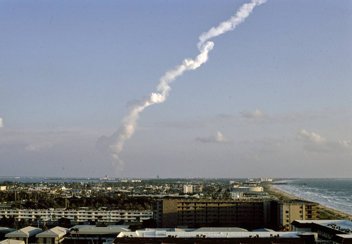 Historic Photo : 1990 Discovery Space Shuttle Launch, Cocoa Beach, Florida | Margolies | Roadside America Collection | Vintage Wall Art :