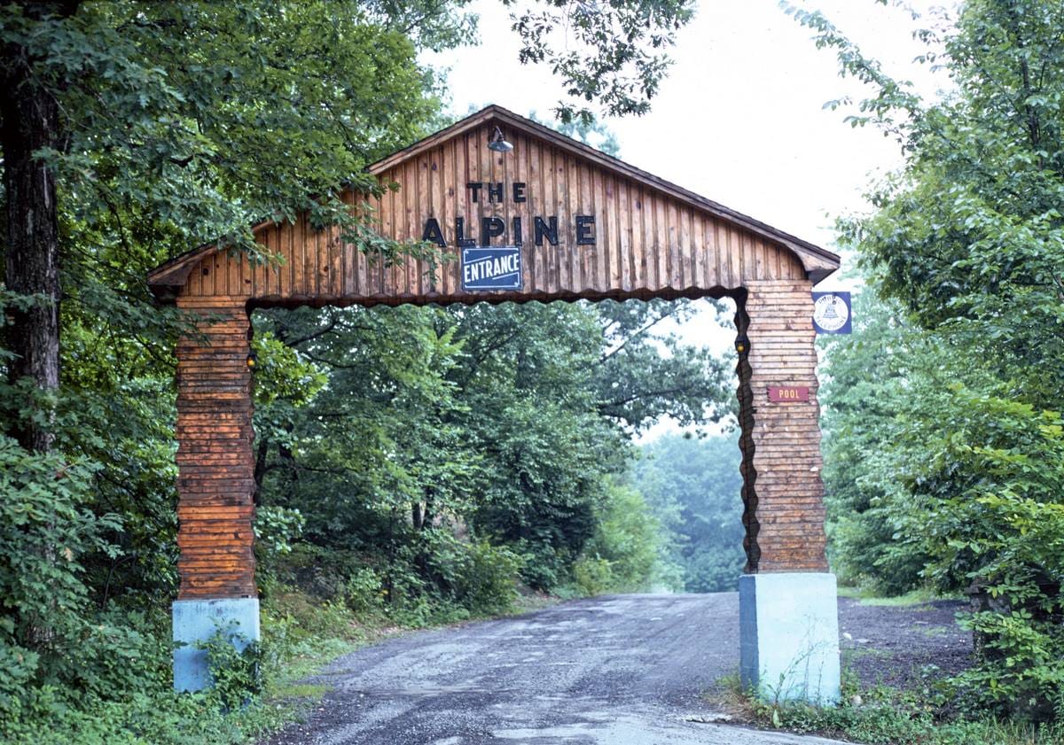 Historic Photo : 1976 Alpine entrance, Binnewater area, Ulster County, New York | Margolies | Roadside America Collection | Vintage Wall Art :