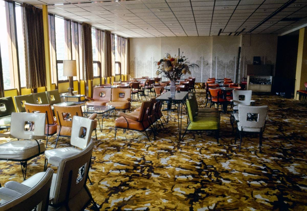 Historic Photo : 1977 Brickman lobby, South Fallsburg, New York | Margolies | Roadside America Collection | Vintage Wall Art :