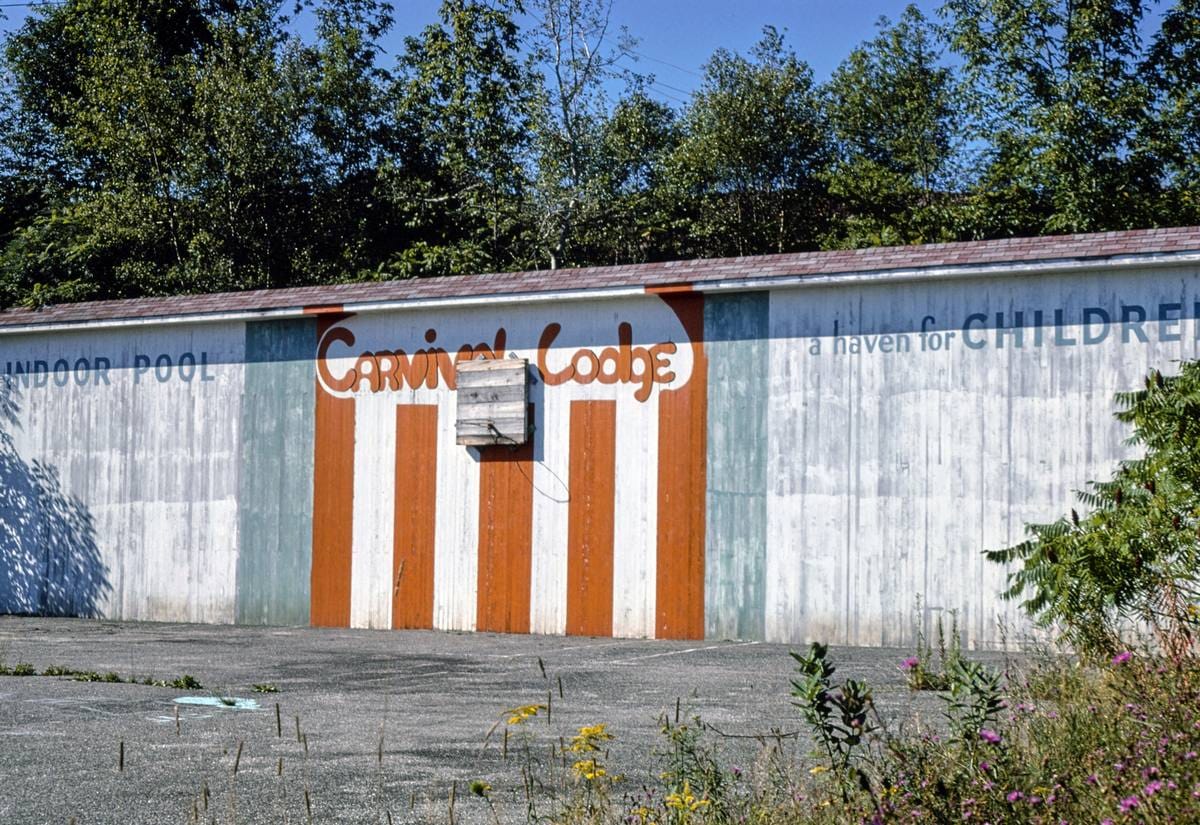 Historic Photo : 1978 Carnival Lodge, Rt 42, backboard, Kiamesha Lake, New York | Margolies | Roadside America Collection | Vintage Wall Art :