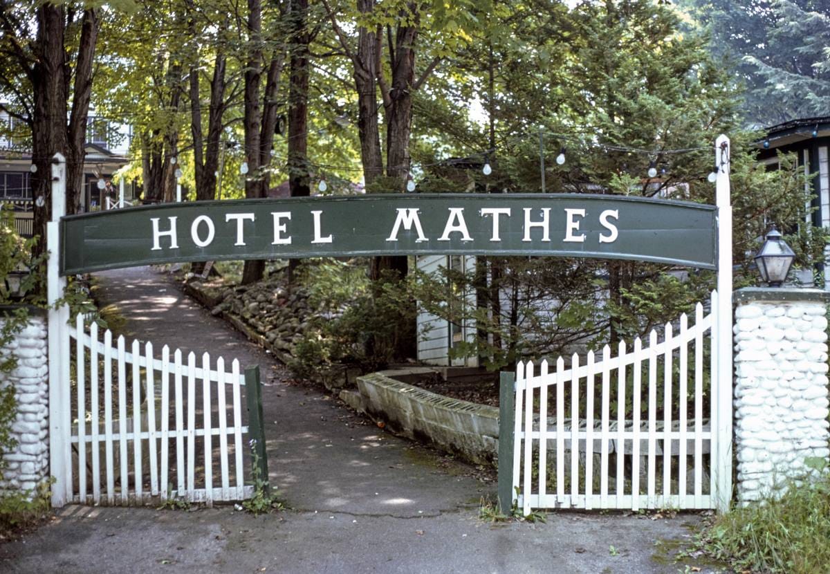 Historic Photo : 1976 Hotel Mathes gate entry, Fleischmanns, New York | Margolies | Roadside America Collection | Vintage Wall Art :