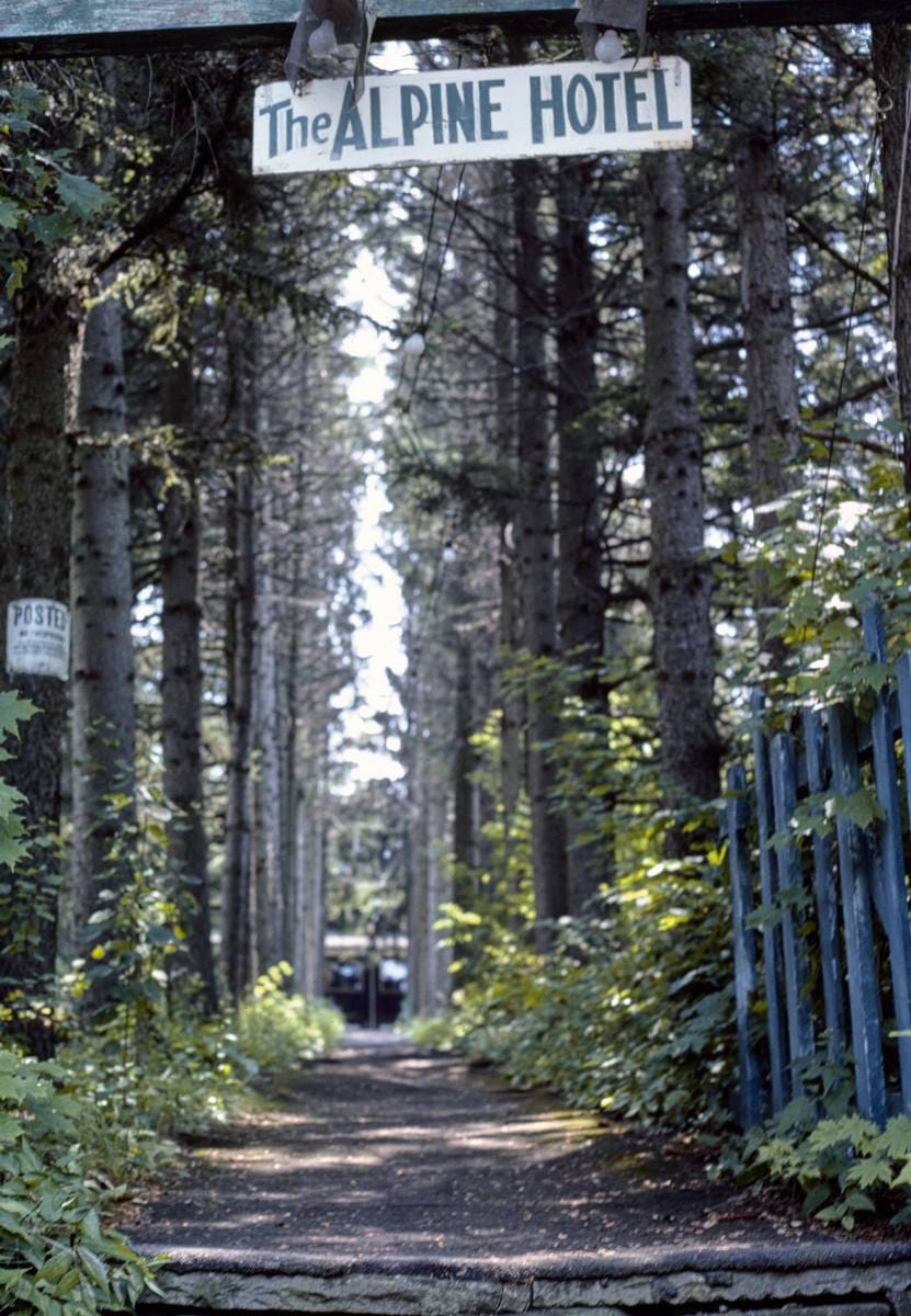 Historic Photo : 1976 Alpine Hotel entry, Fleischmanns, New York | Margolies | Roadside America Collection | Vintage Wall Art :
