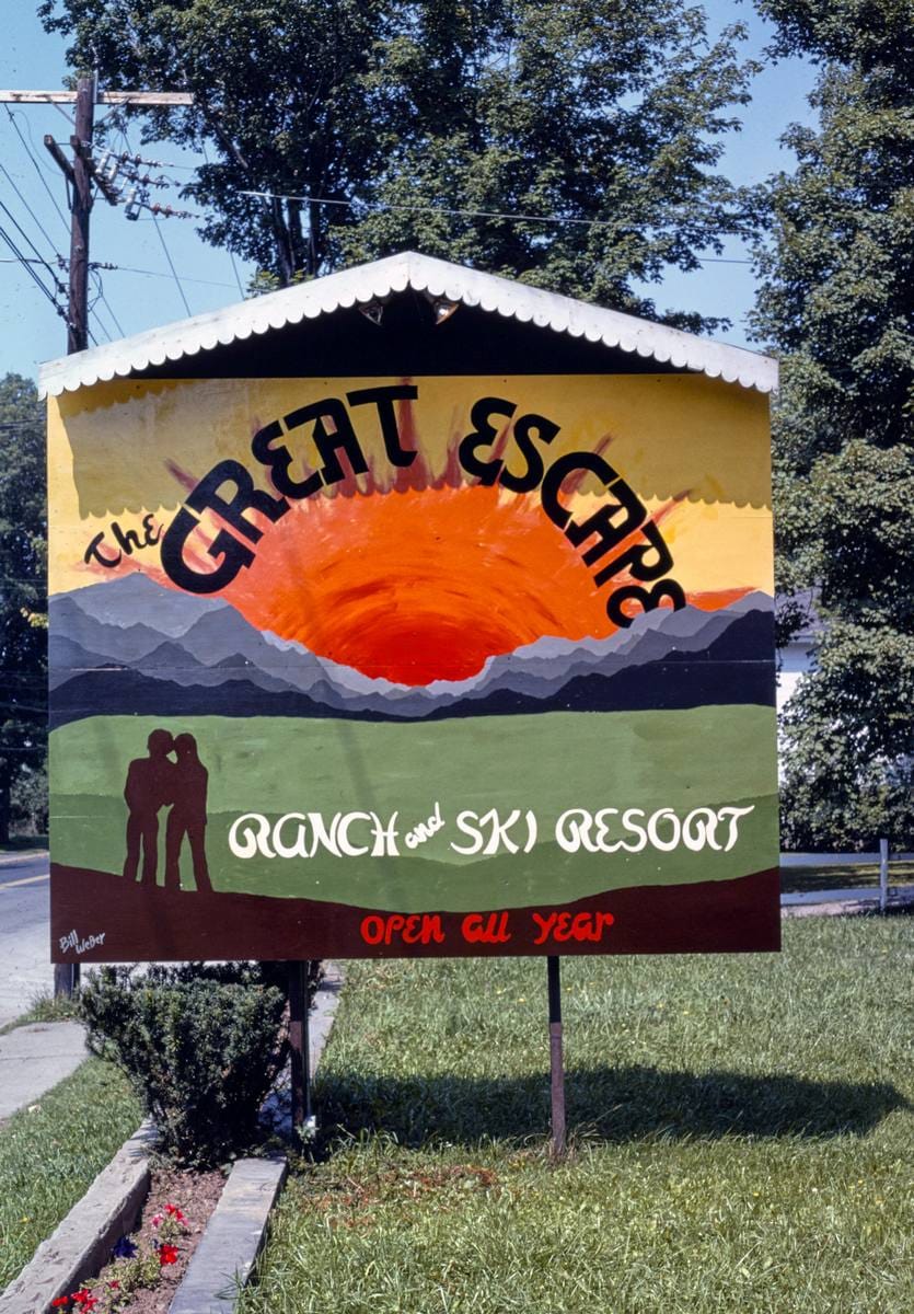 Historic Photo : 1976 Great Escape Ranch 76 23A Hunter House in 77, Hunter, New York | Margolies | Roadside America Collection | Vintage Wall Art :