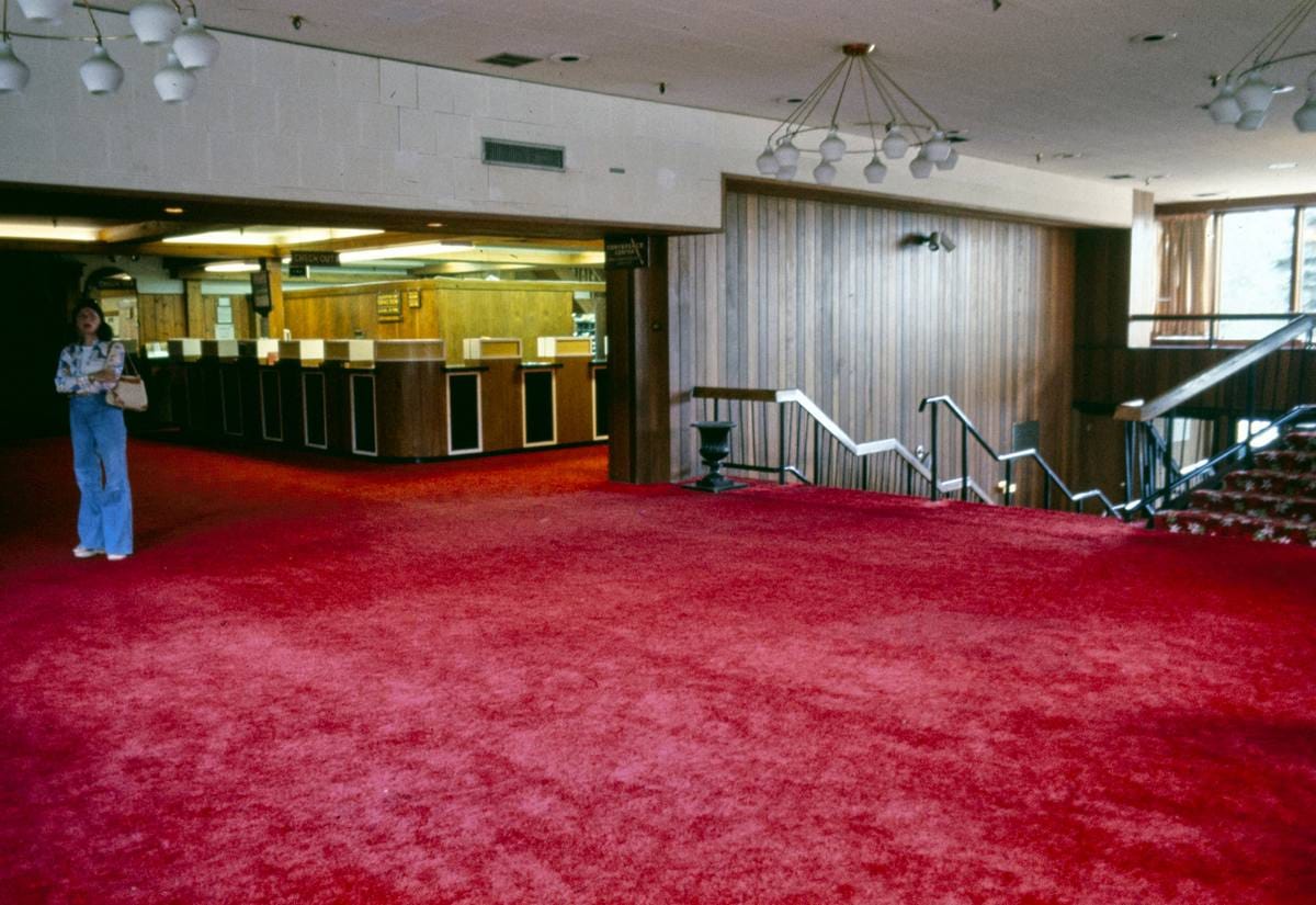 Historic Photo : 1977 Grossinger's main lobby, Liberty, New York | Margolies | Roadside America Collection | Vintage Wall Art :