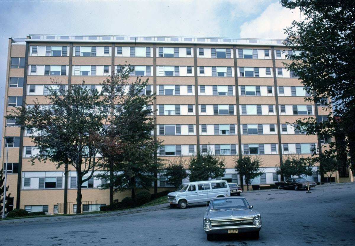 Historic Photo : 1976 Grossinger's hi-rise, Liberty, New York | Margolies | Roadside America Collection | Vintage Wall Art :