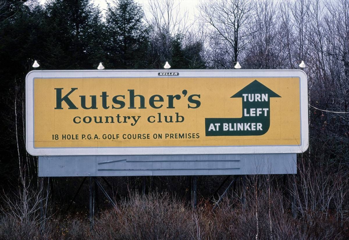 Historic Photo : 1976 Kutsher's billboard, Thompson, New York | Margolies | Roadside America Collection | Vintage Wall Art :