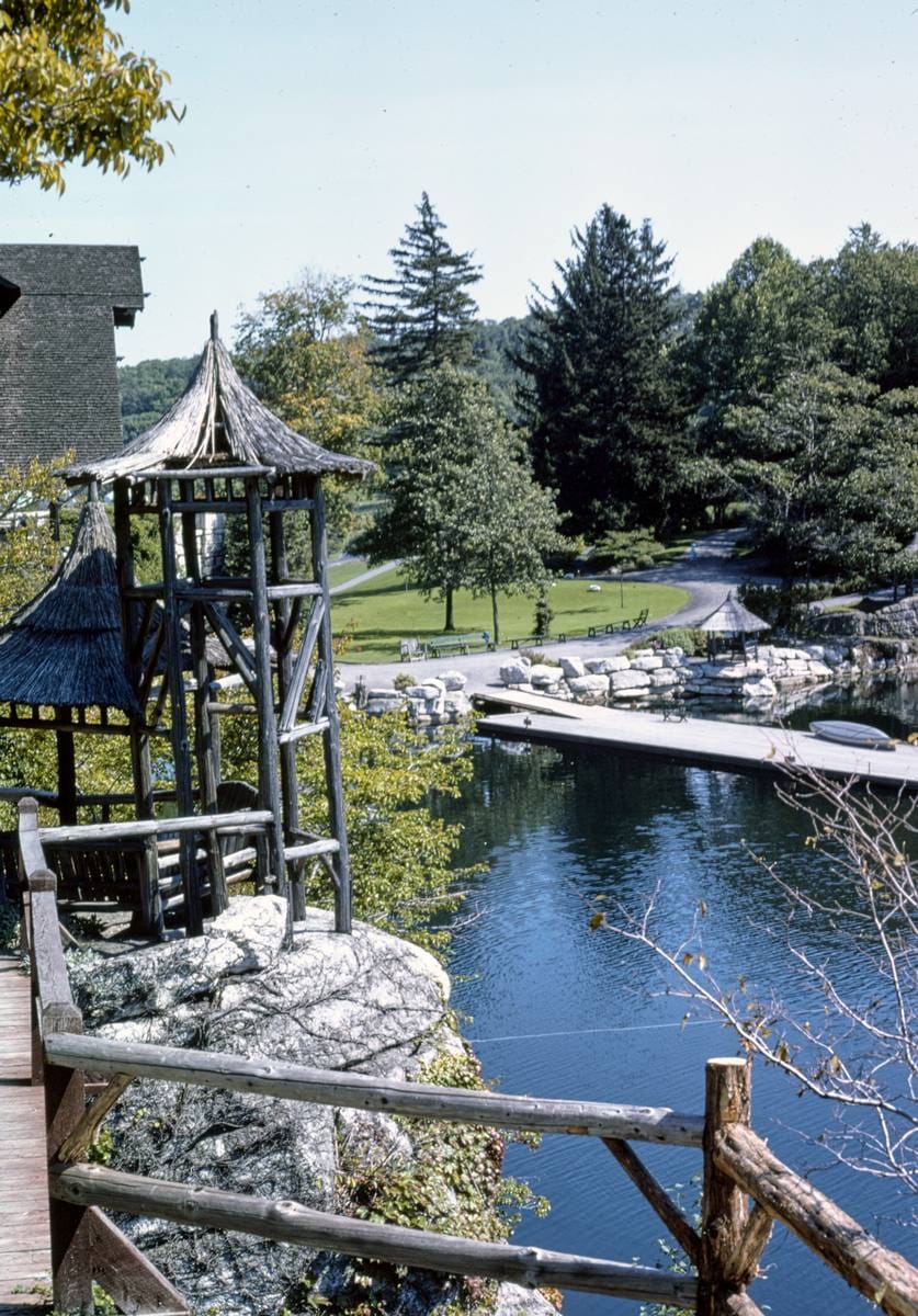 Historic Photo : 1976 Mohonk summer house, scape and lake, New Paltz, New York | Margolies | Roadside America Collection | Vintage Wall Art :